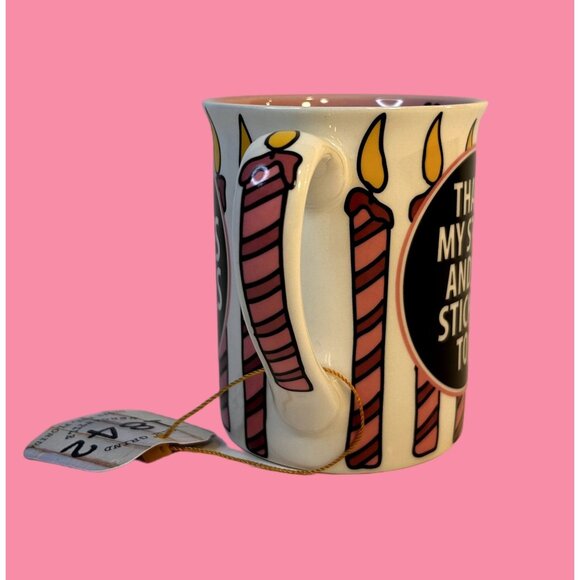 NWT Lorrie Veasey Our Name Is Mud AGELESS GODDESS Pink & White Coffee Mug 16 oz - Picture 4 of 8